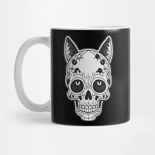 Skull Cat Mask Texture Design Mug